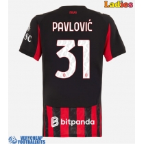 AC Milan Strahinja Pavlovic #31 Replica Home Shirt Ladies 2025-26 Short Sleeve